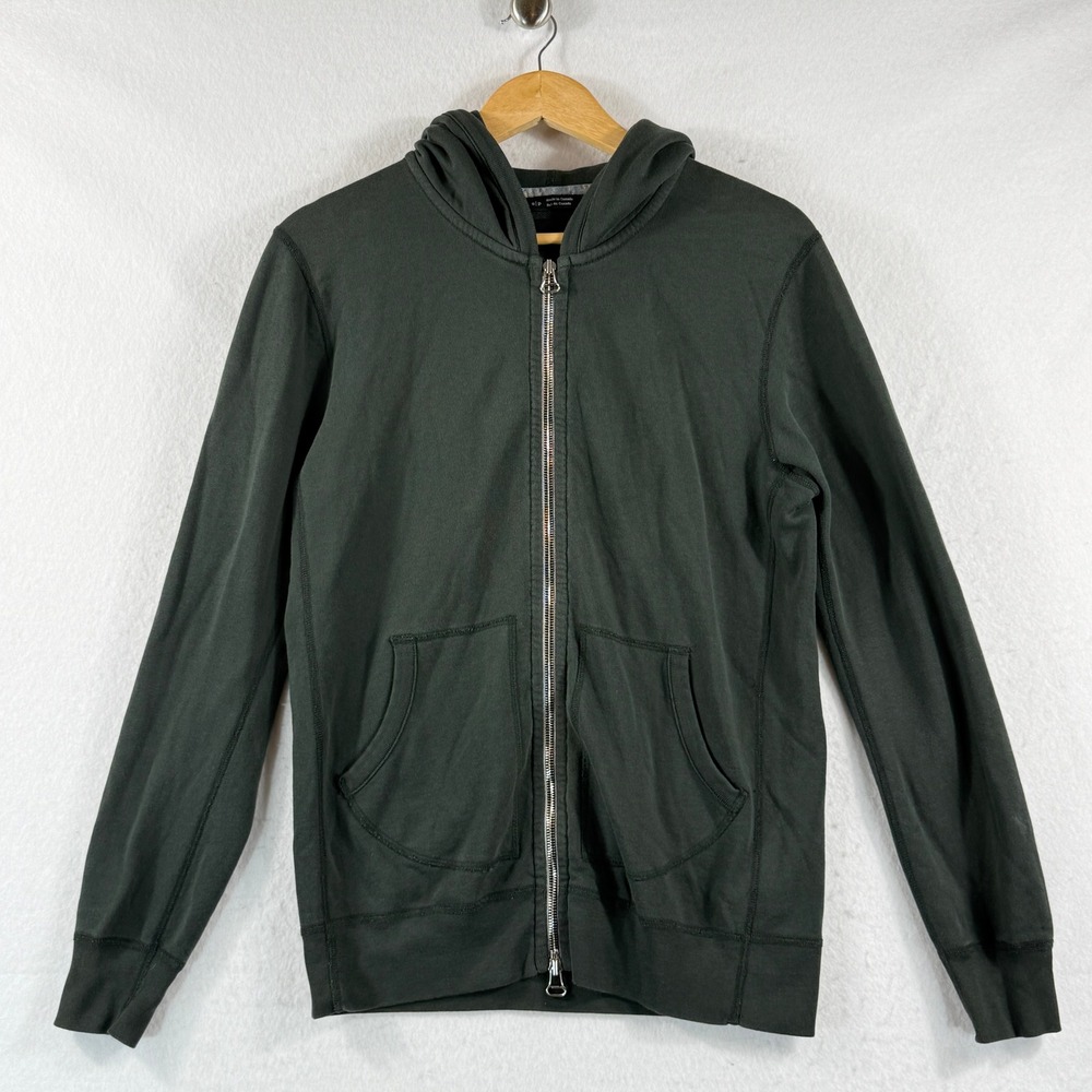 Wings + Horns Full Zip Hoodie Mens Small Green Gorpcore Quiet Luxury Sustainable